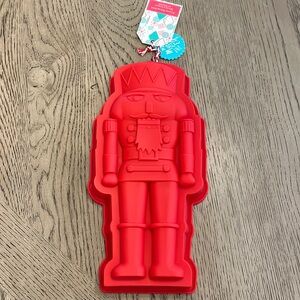 Christmas Nutcracker Silicone Cake Mold Large Red Winter Holiday Bakeware Craft